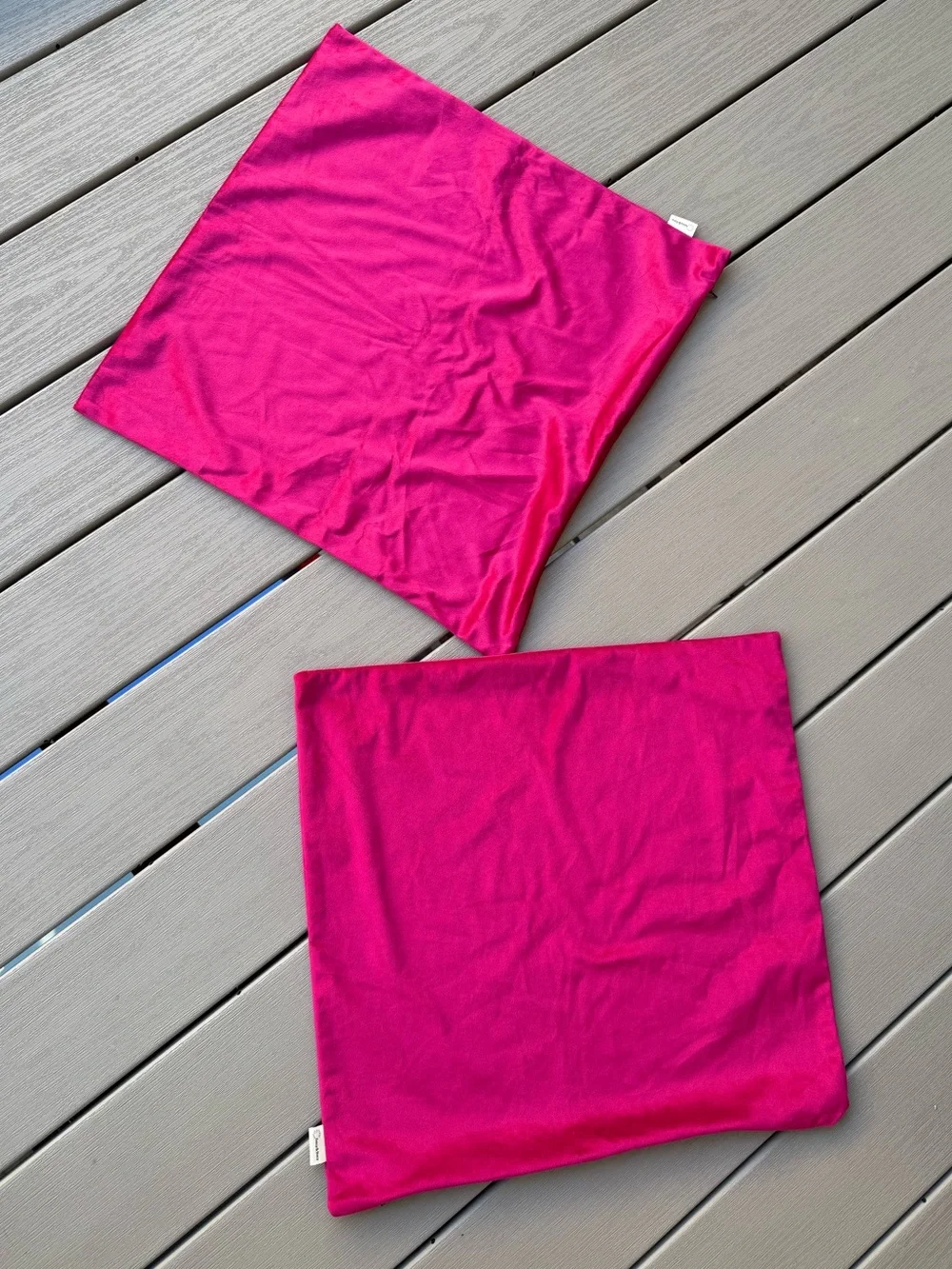 Fancy & Stacy Hot Pink Velvet Throw Pillow Covers – Set of 2